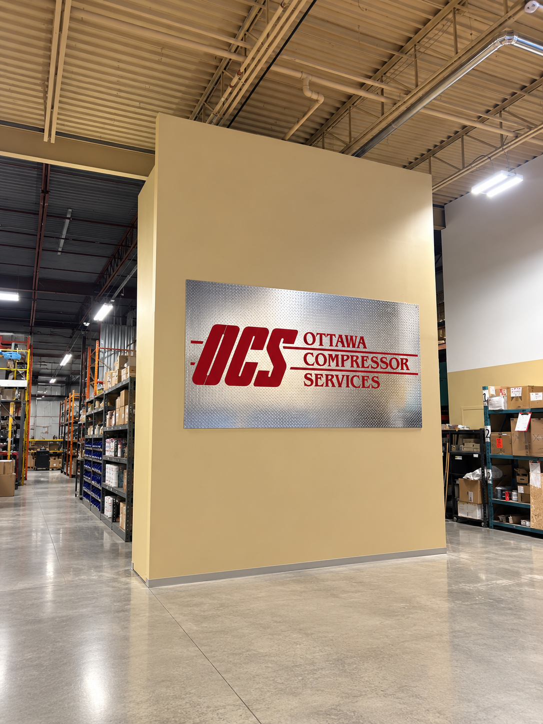 Finished enclosure inside the Ottawa Compressor Services warehouse