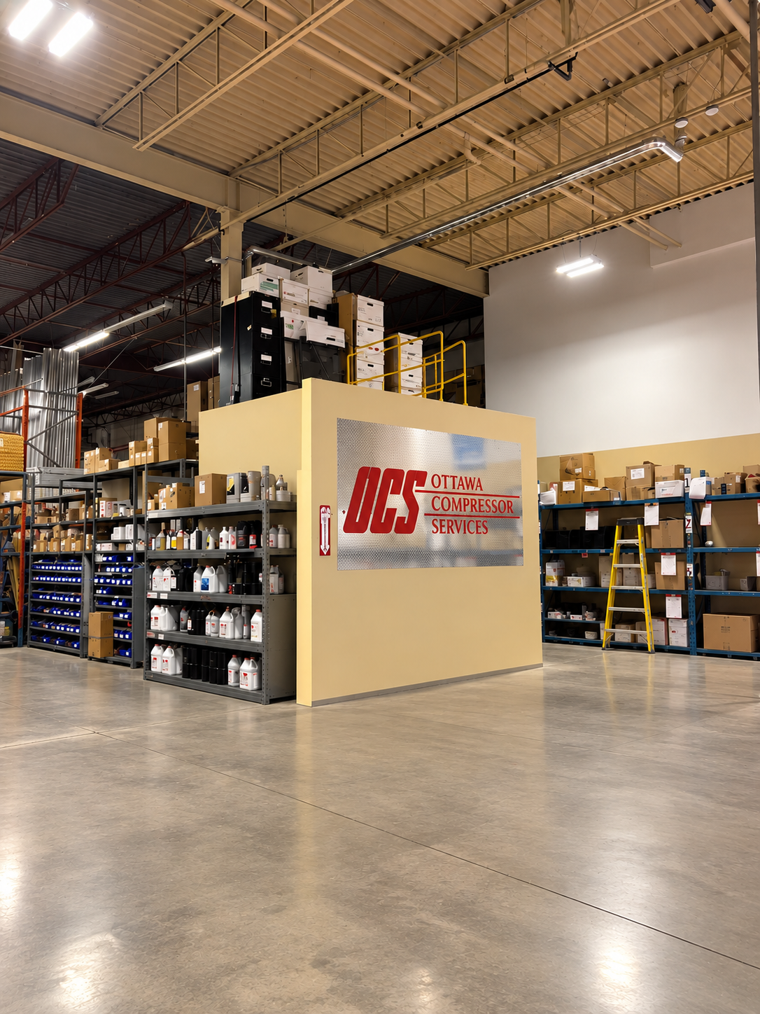 Original enclosure inside the Ottawa Compressor Services warehouse